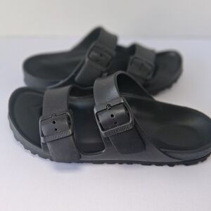 Birkenstock Black Two-Strap EVA Slide Sandals